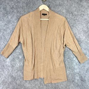 The Limited Cardigan XS Sweater 3/4 Sleeve Batwing Fine Gauge Knit Taupe Brown